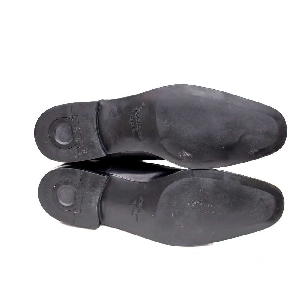 Salvatore Ferragamo Black‎ Leather Cap-Toe Oxfords – Men’s Size US 9.5D